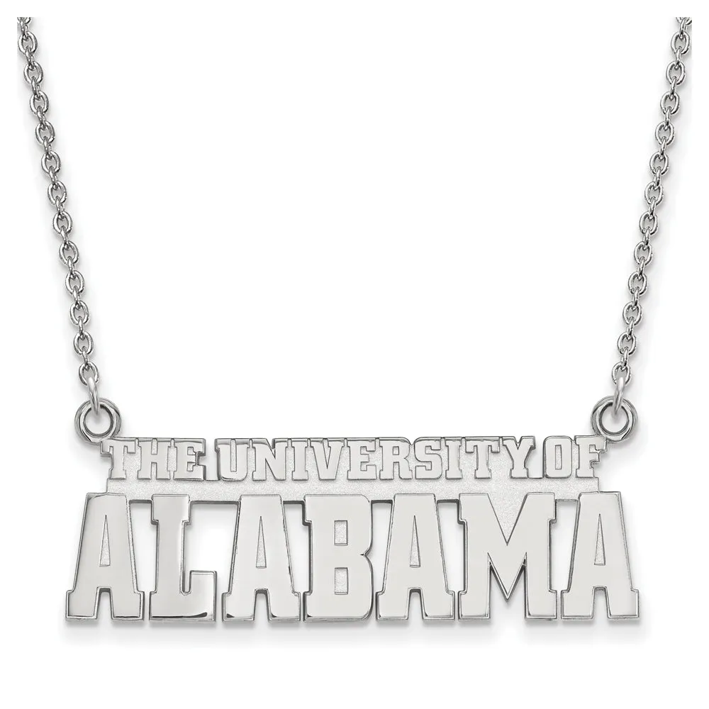 10k White Gold U. of Alabama Small Script Necklace