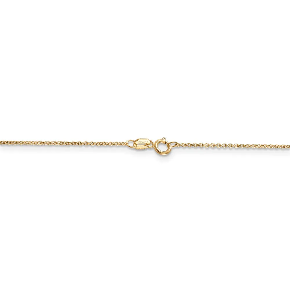 14k Yellow Gold, Alumni Small Elongated Number 76 Necklace