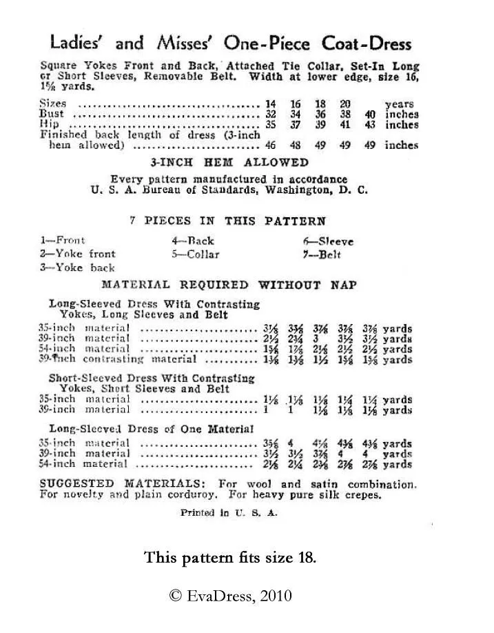 1935 Coat Frock D30-119