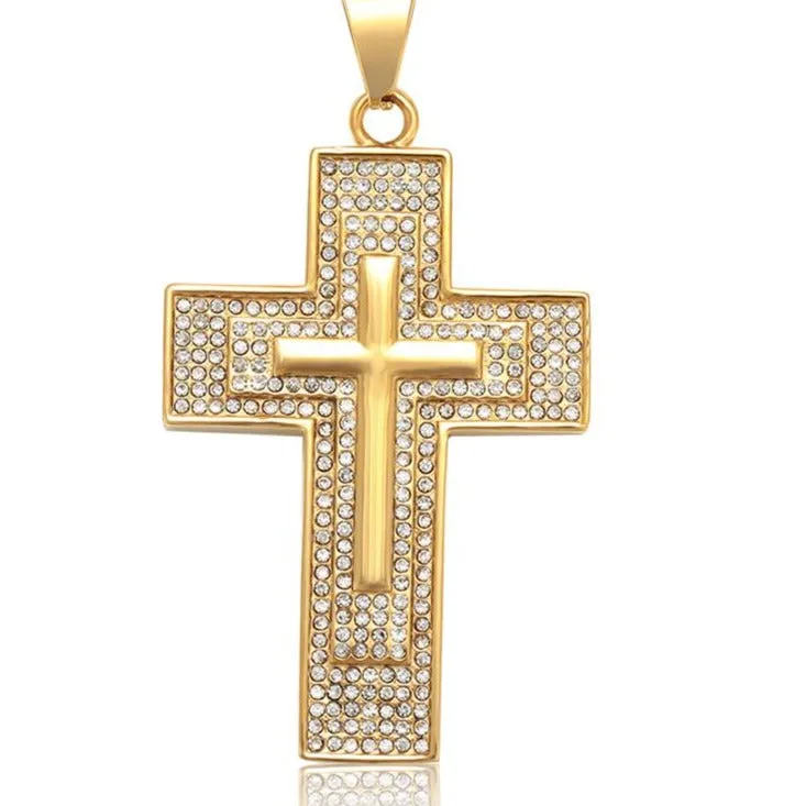 Big Cross Necklace Gold