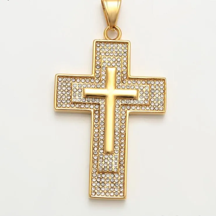 Big Cross Necklace Gold