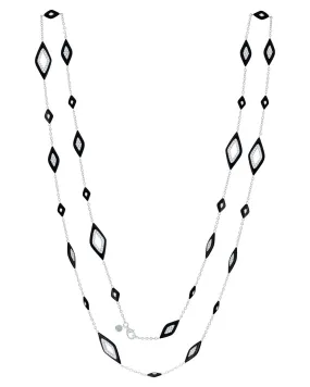 Black and White Ceramic Diamond Necklace