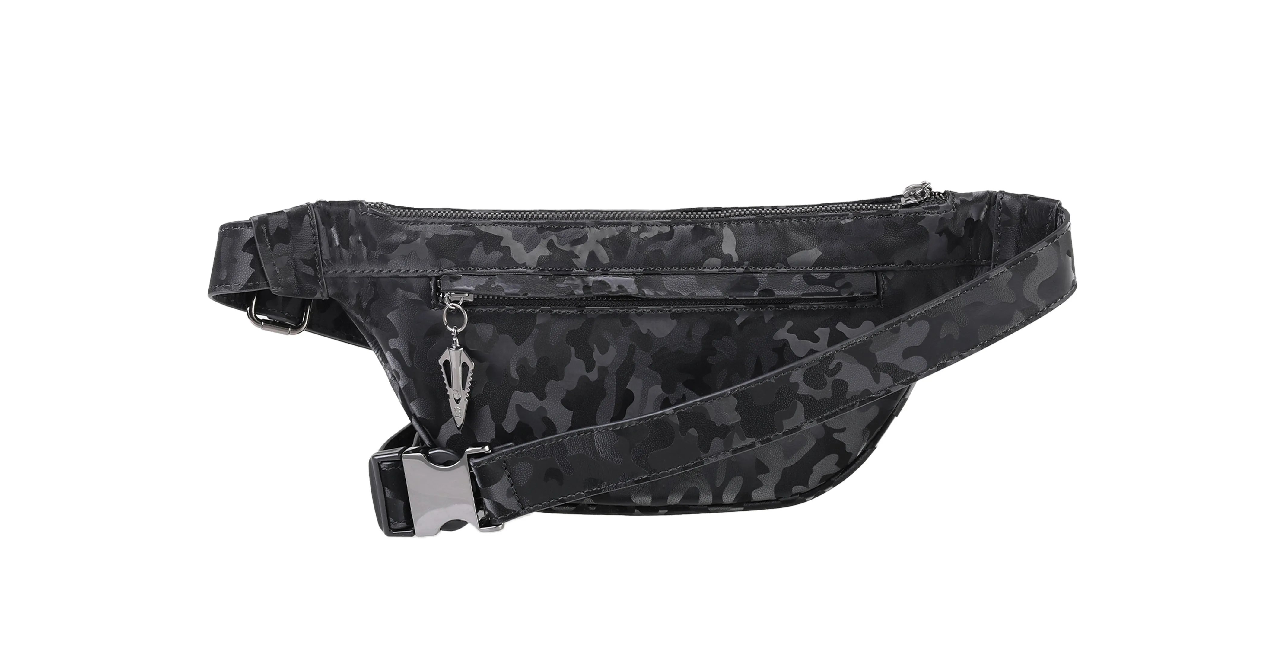 BNJ BUMBAG BLACK REFLECTIVE CAMOUFLAGE CALFSKIN