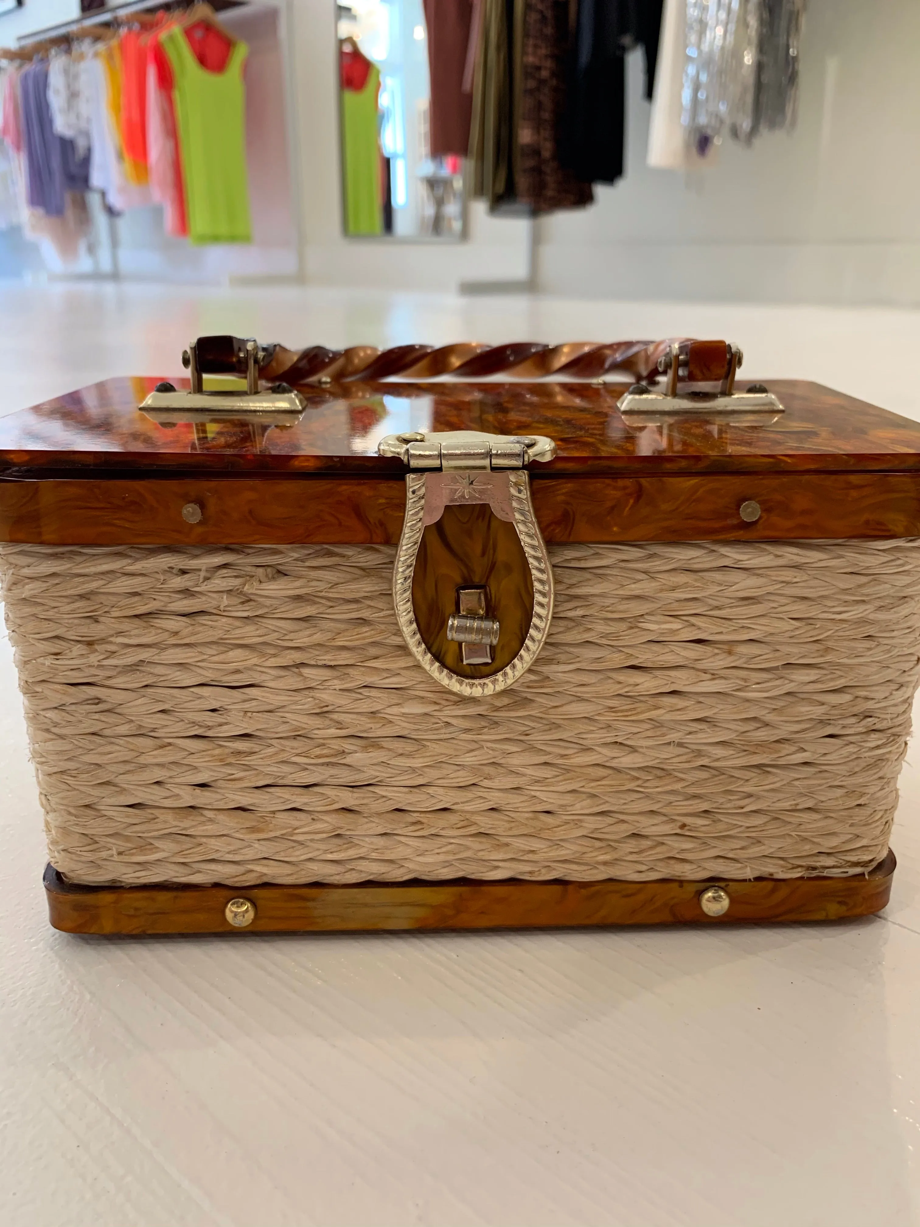 Brown Marble Box Bag