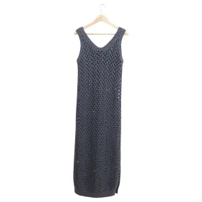 Brunello Cucinelli Grey Sequin Knit Long Tank Dress - S