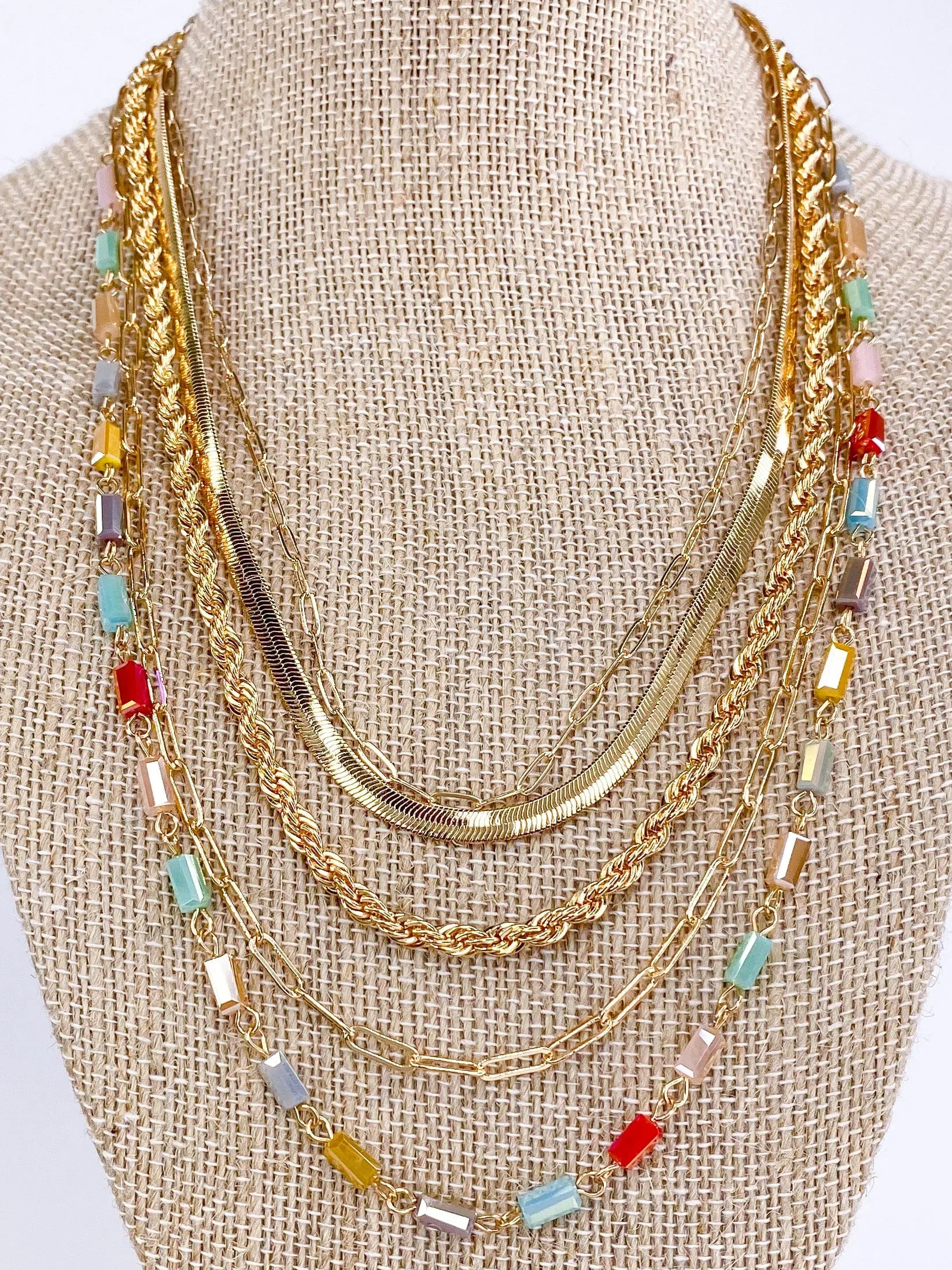 Cali Mutli Strand Necklace- Multi Color