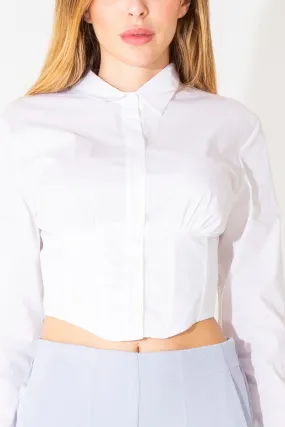 Camicia crop stile corsetto