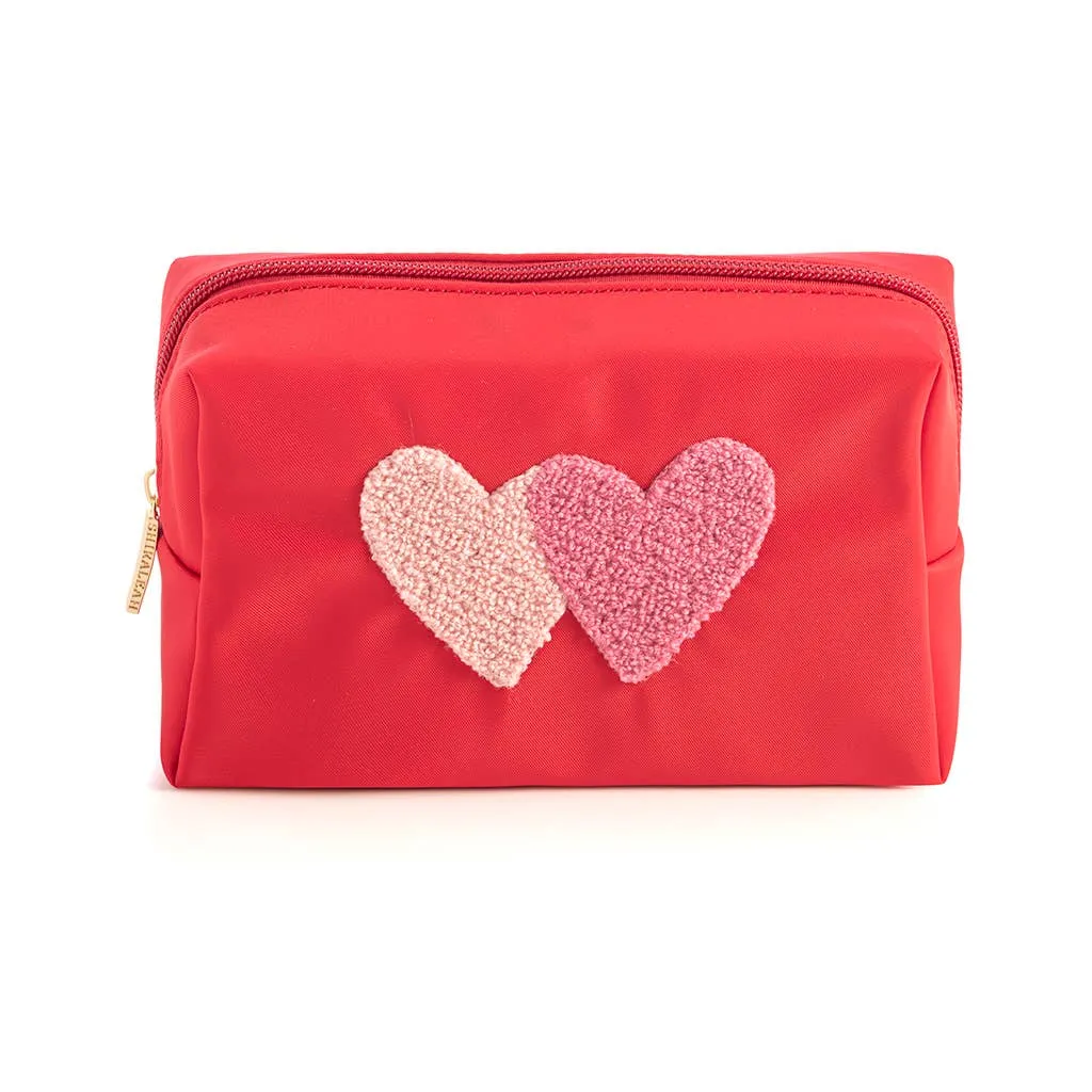 CARA HEARTS COSMETIC POUCH, RED