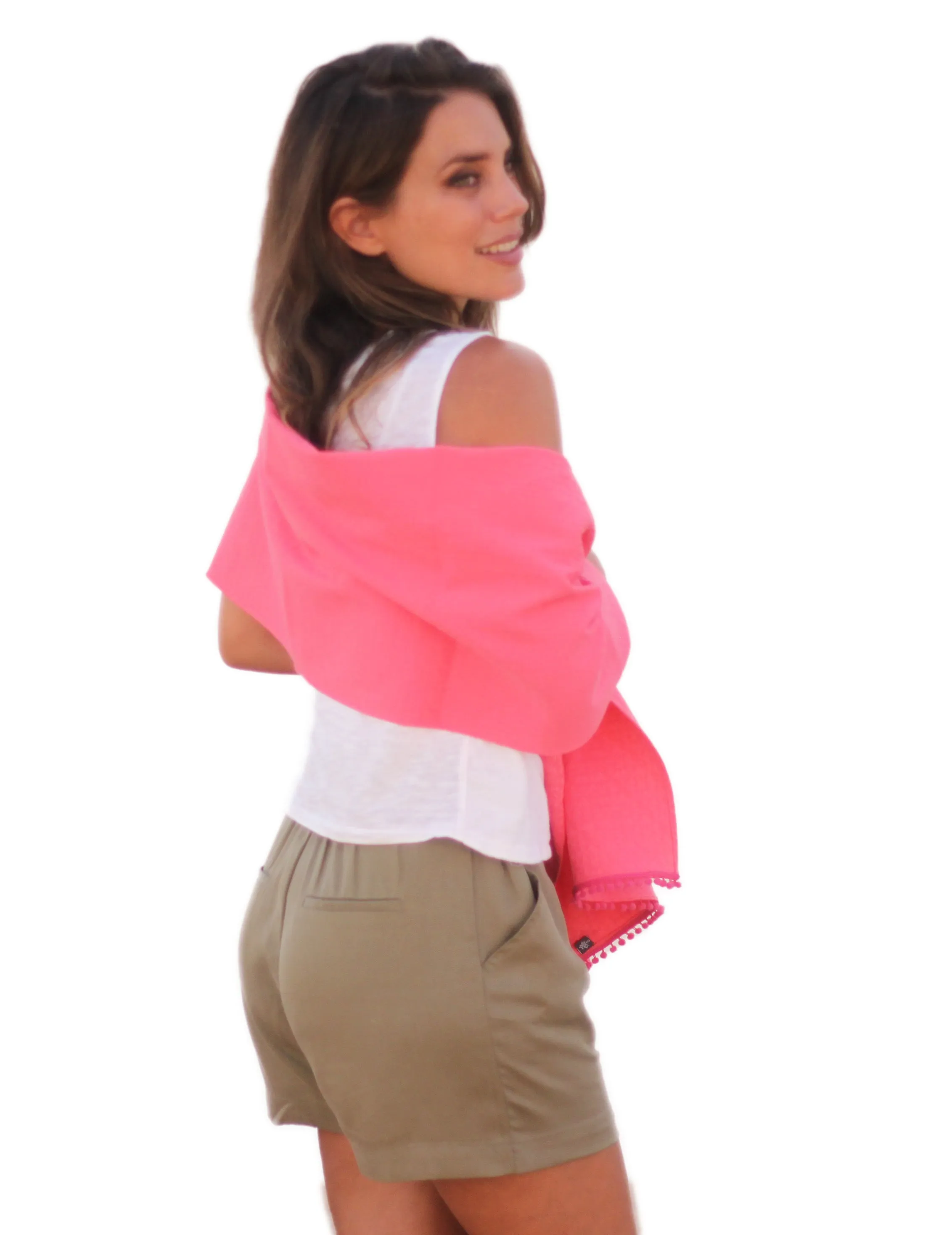 Chal alegre con Madroos (175 x 42cm), Fucsia