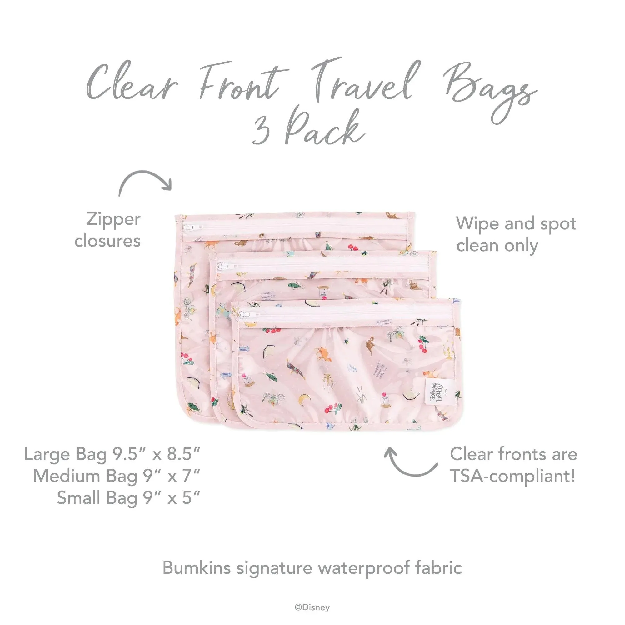 Clear Travel Bag 3 Pack: Princess Magic