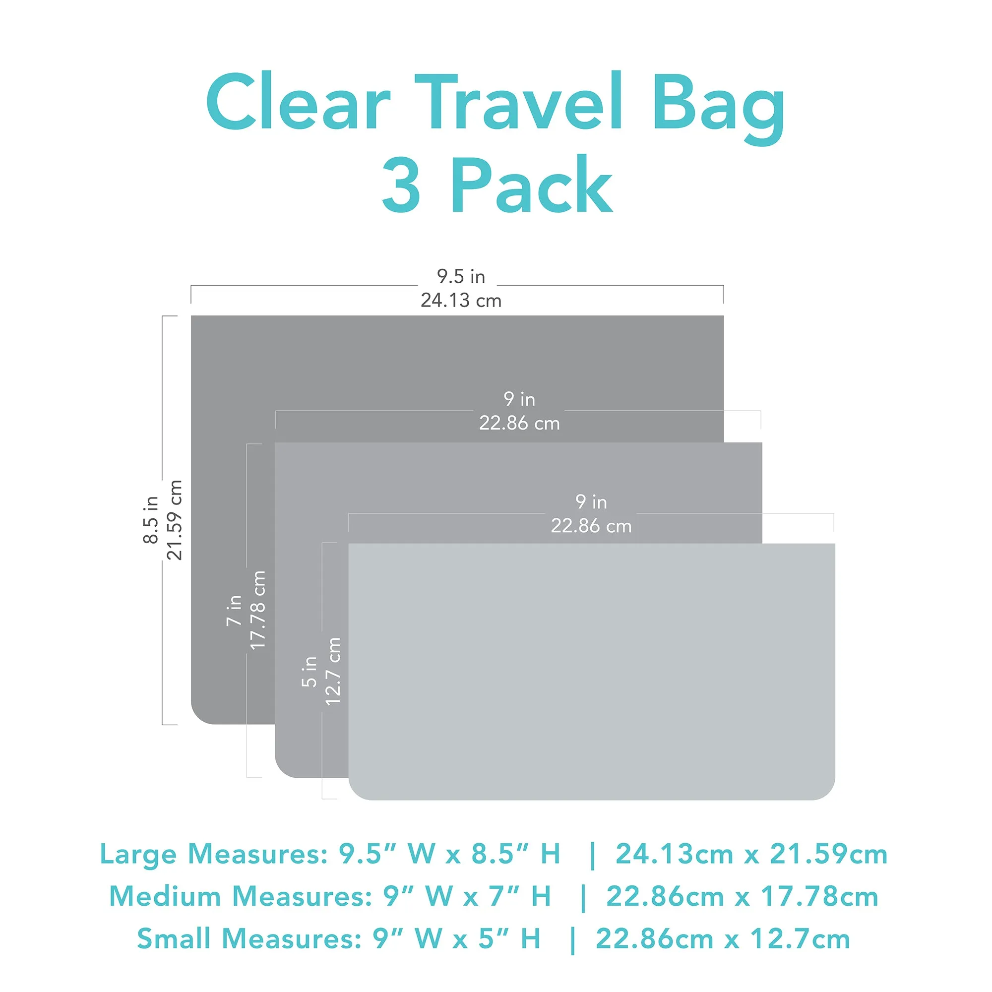 Clear Travel Bag 3 Pack: Princess Magic