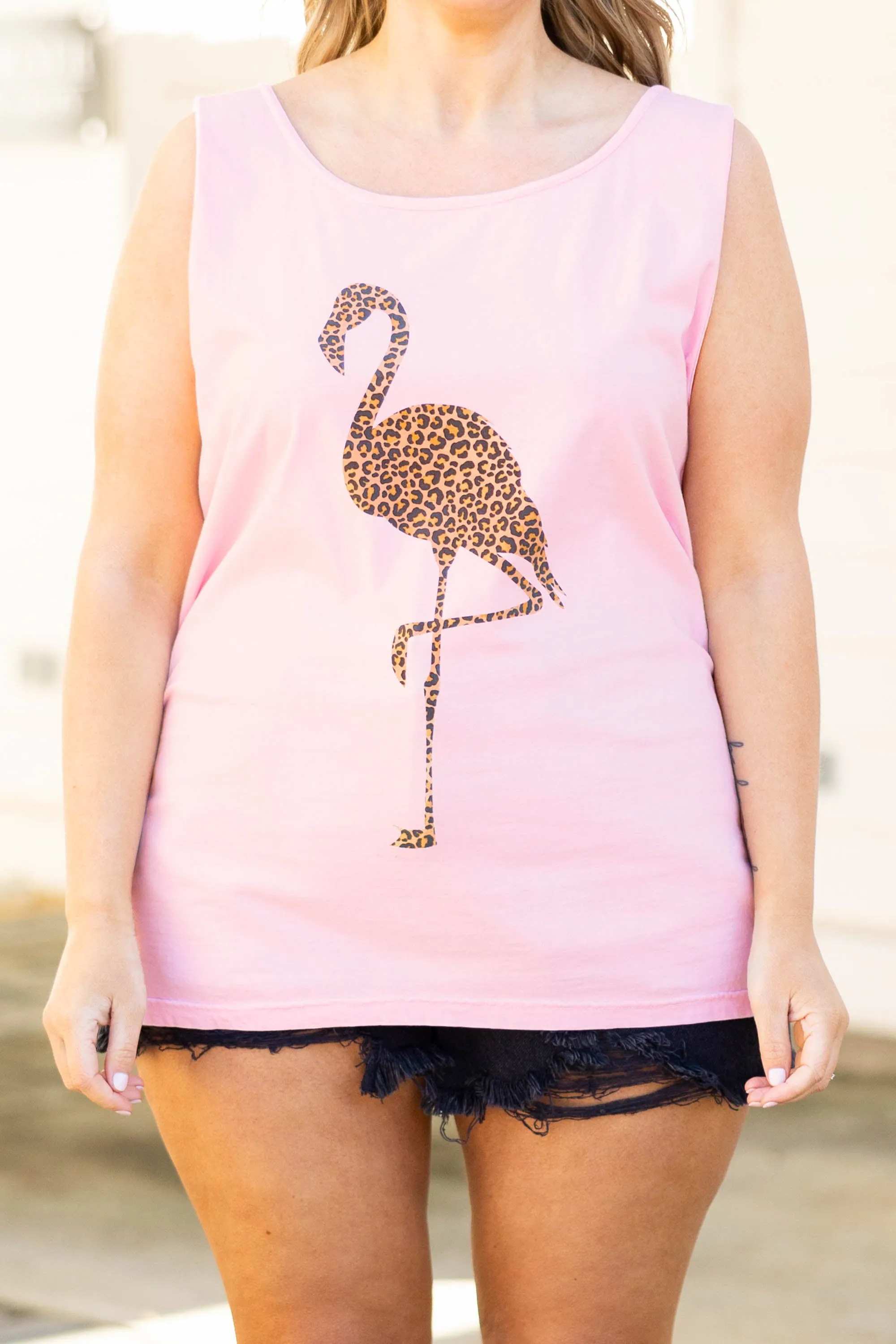 Comfort Colors: Leopard Flamingo Tank, Blossom