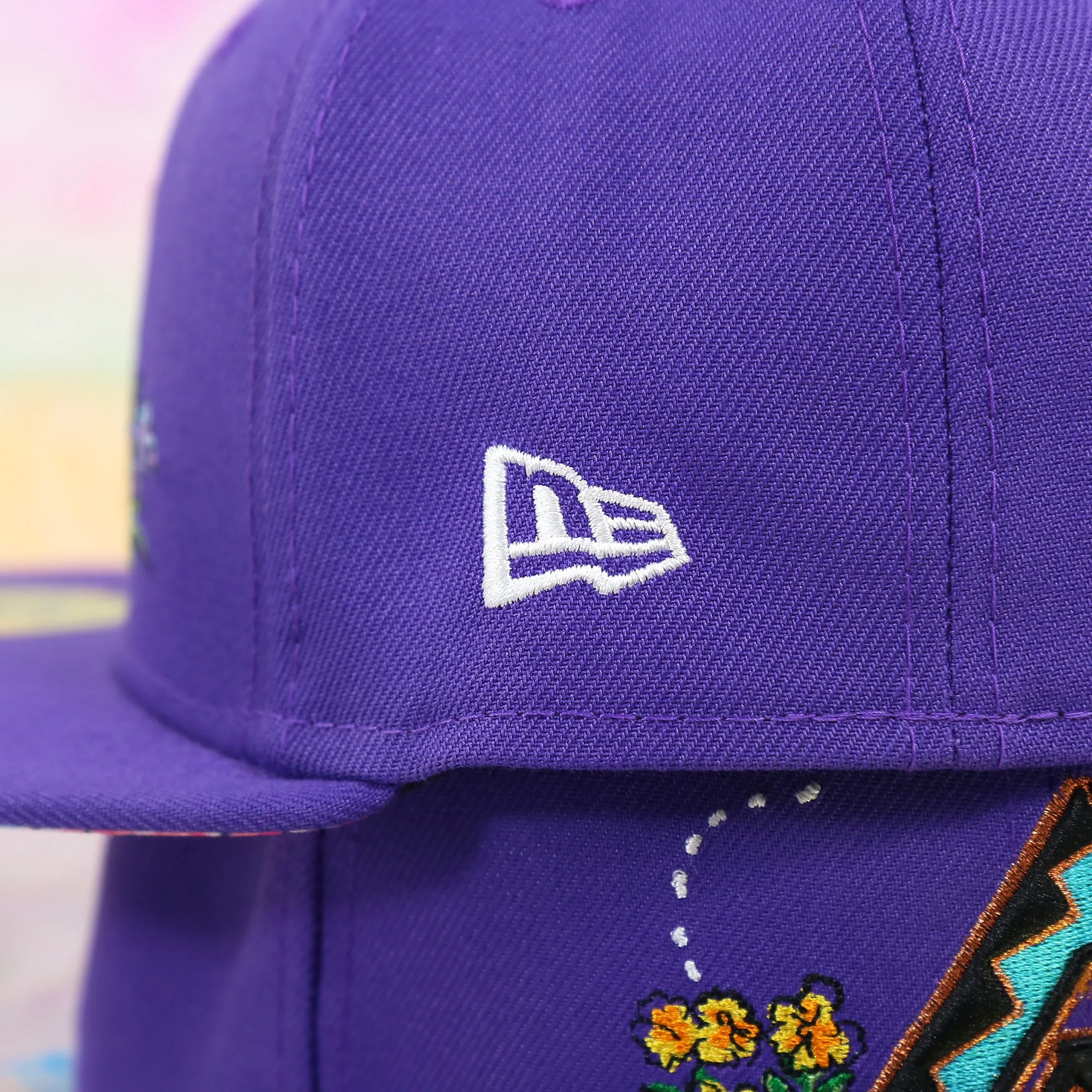 Cooperstown Arizona Diamondbacks Floral Print Undervisor Spring Embroidery 59Fifty Fitted Cap | Purple 59Fifty Cap