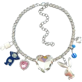 Crystal Heart Charm Necklace