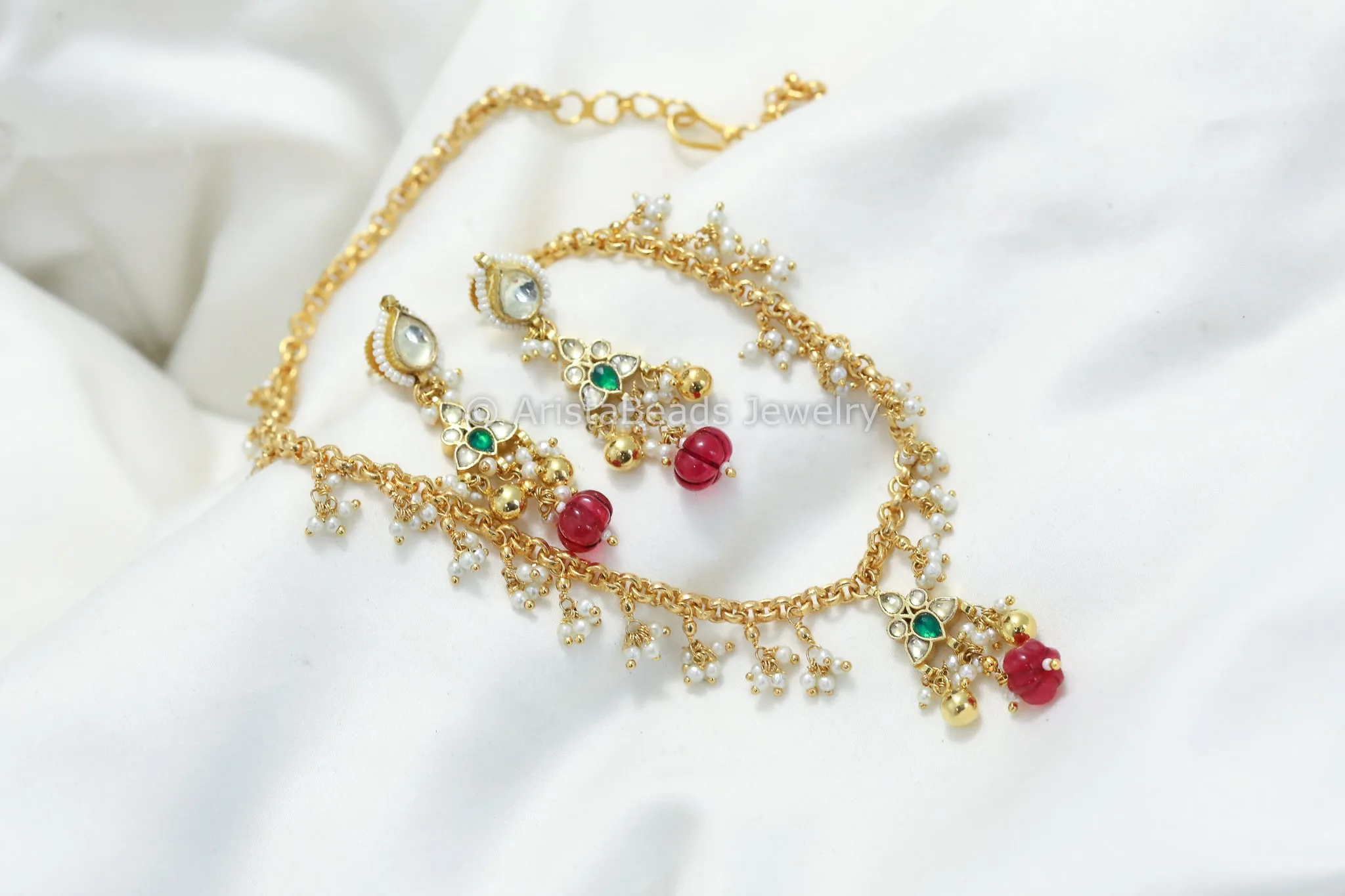 Dainty Pachi Kundan Necklace Set (ABJ-N101-41)