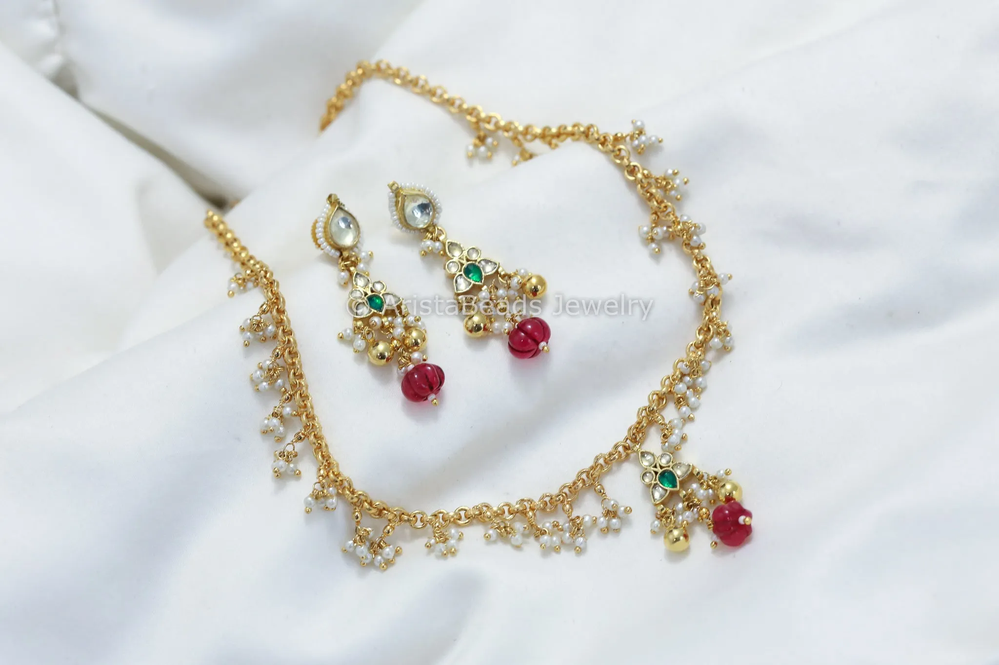 Dainty Pachi Kundan Necklace Set (ABJ-N101-41)