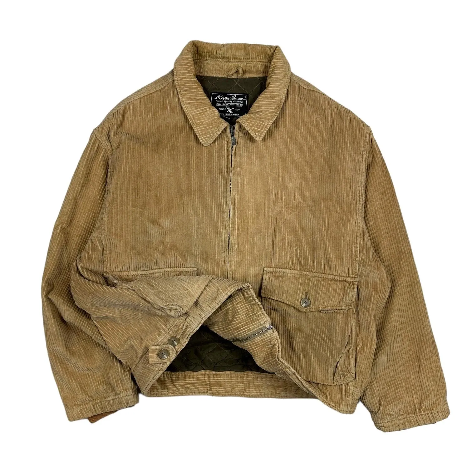 Eddie Bauer Beige Corduroy Harrington Jacket