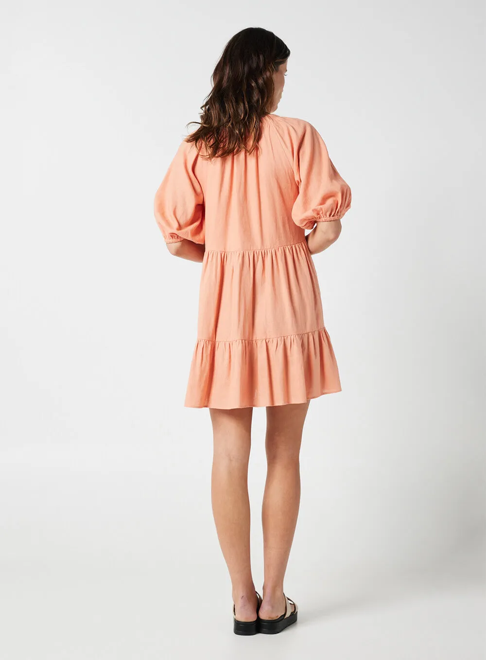 Eloise Smock Dress-CORAL