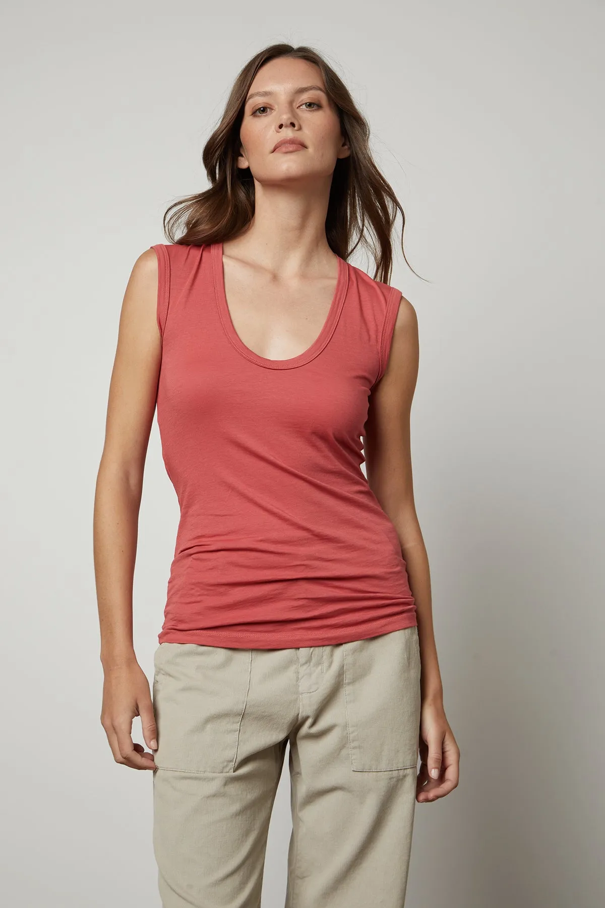 ESTINA GAUZY WHISPER FITTED TANK TOP