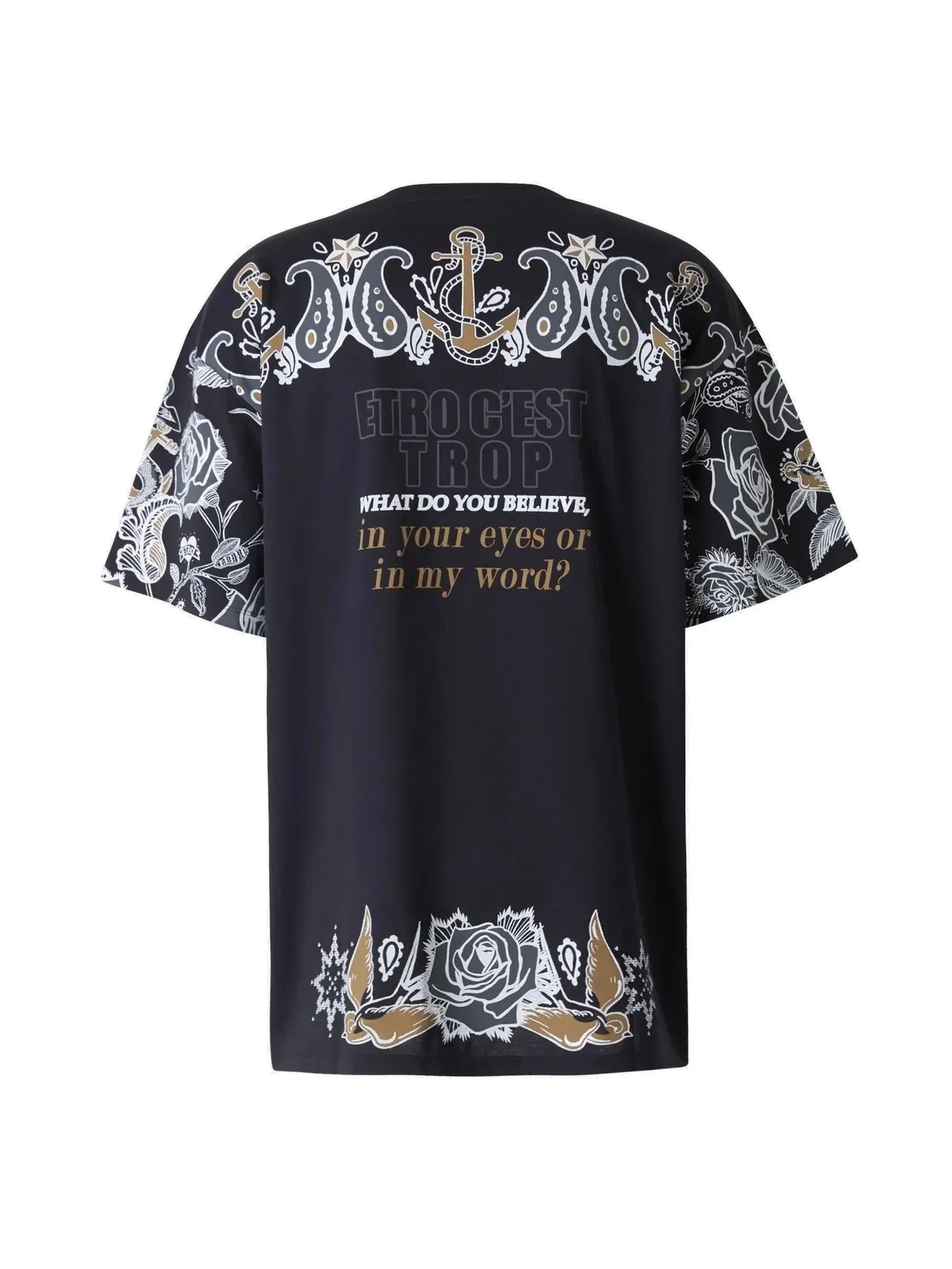 ETRO  |Crew Neck Cotton Short Sleeves Logo Luxury