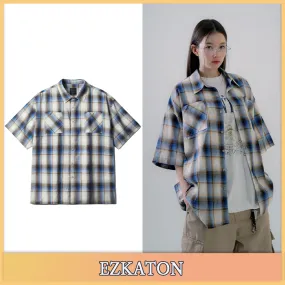 EZKATON  |Unisex Street Style Cotton Shirts & Blouses