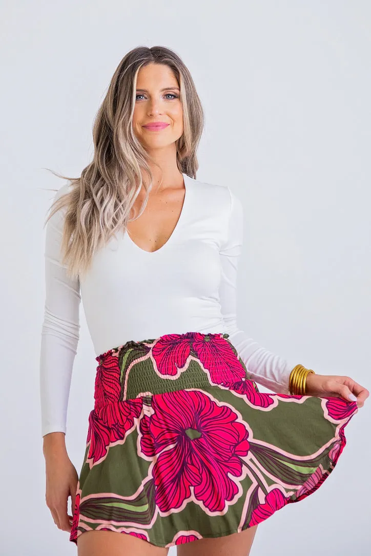 Floral Smock Skort