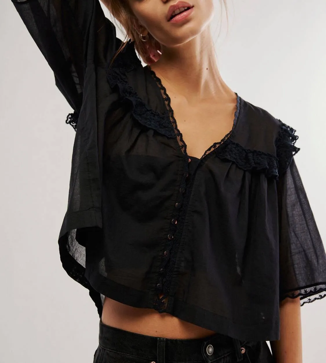 Free People  |Casual Style Cotton Short Sleeves Shirts & Blouses