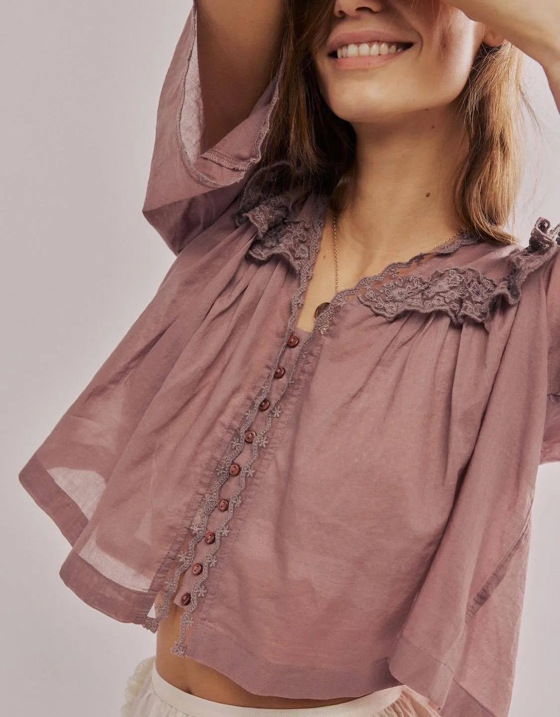 Free People  |Casual Style Cotton Short Sleeves Shirts & Blouses