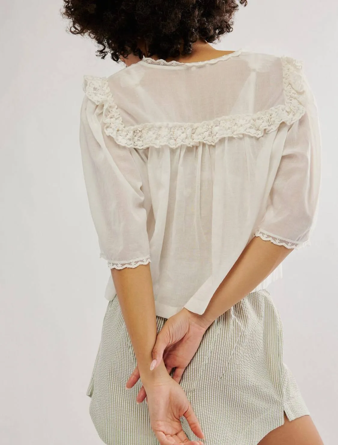 Free People  |Casual Style Cotton Short Sleeves Shirts & Blouses