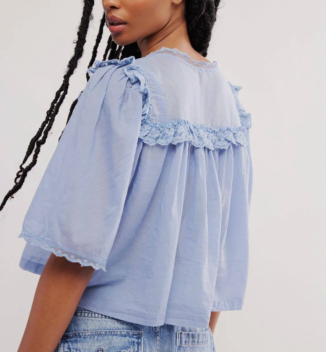 Free People  |Casual Style Cotton Short Sleeves Shirts & Blouses