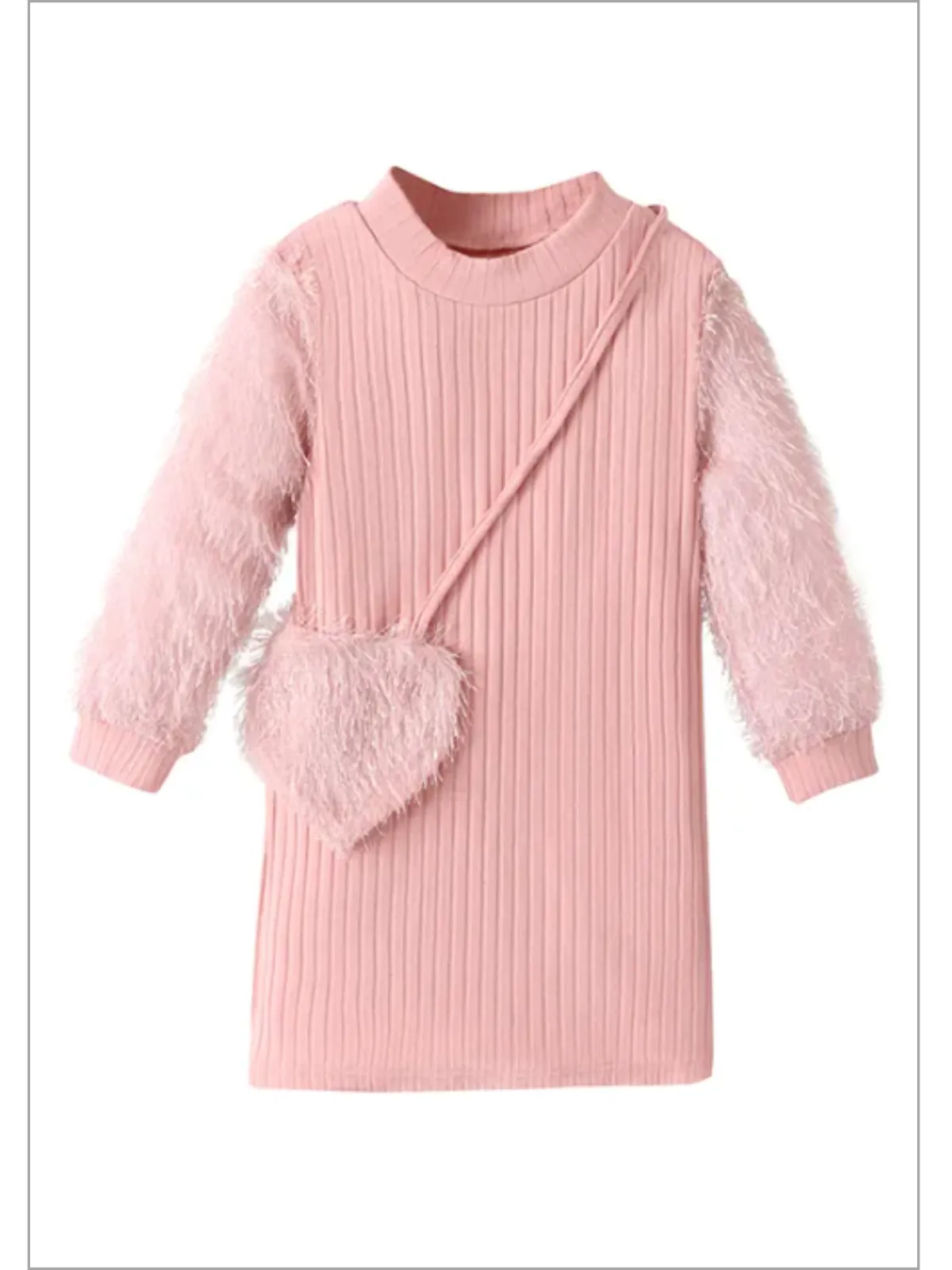 Fur-ocious Fashionista Fur Sleeve Sweater Dress