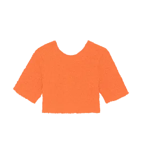 GANNI Vibrant Orange Cropped Smock Top