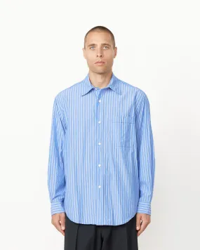 Gio Shirt in Crushed Cotton Blue Stripe