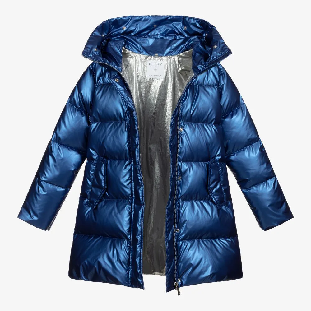 Girls Blue Down Filled Coat