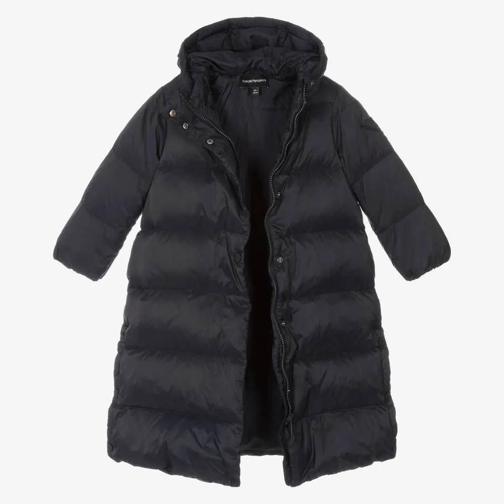 Girls Navy Blue Puffer Coat