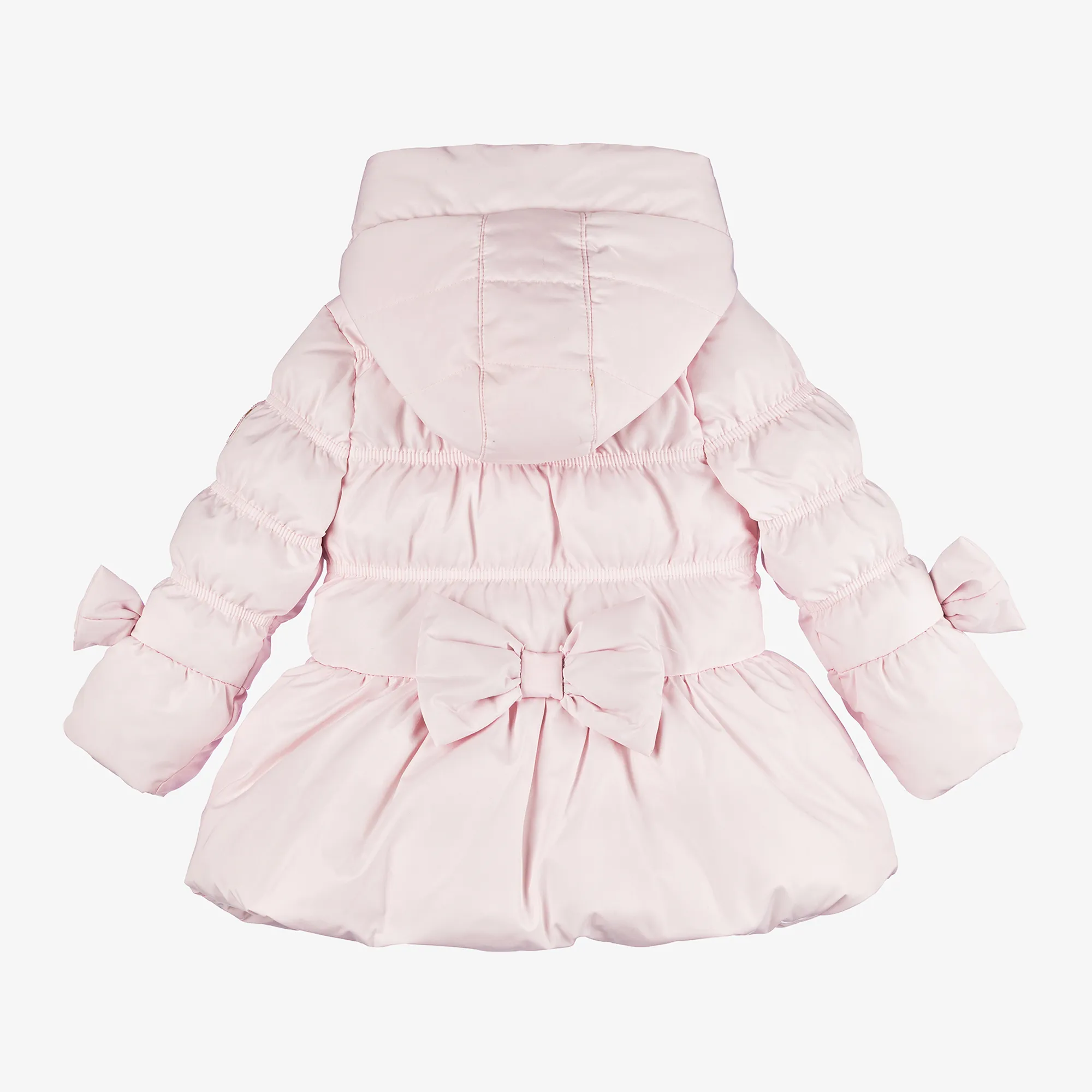 Girls Pink Hooded Puffer Coat