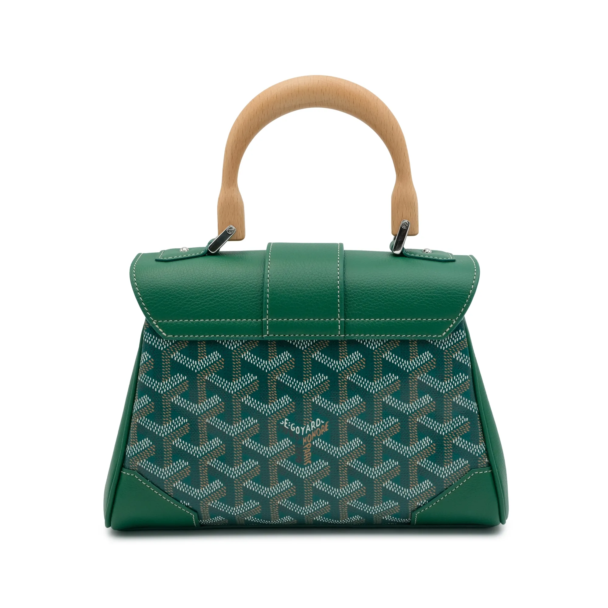 Goyard Green Goyardine Canvas and Chevroches Calfskin Saïgon Souple Mini Bag