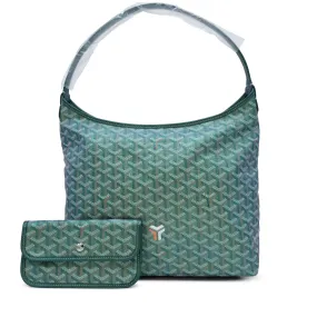 Goyard Pearly Green Goyardine Canvas and Chevroches Calfskin Boheme Hobo Bag Palladium Hardware