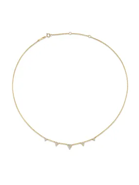 Graduated Mega Flash Necklace - White Diamond / 14k Yellow Gold