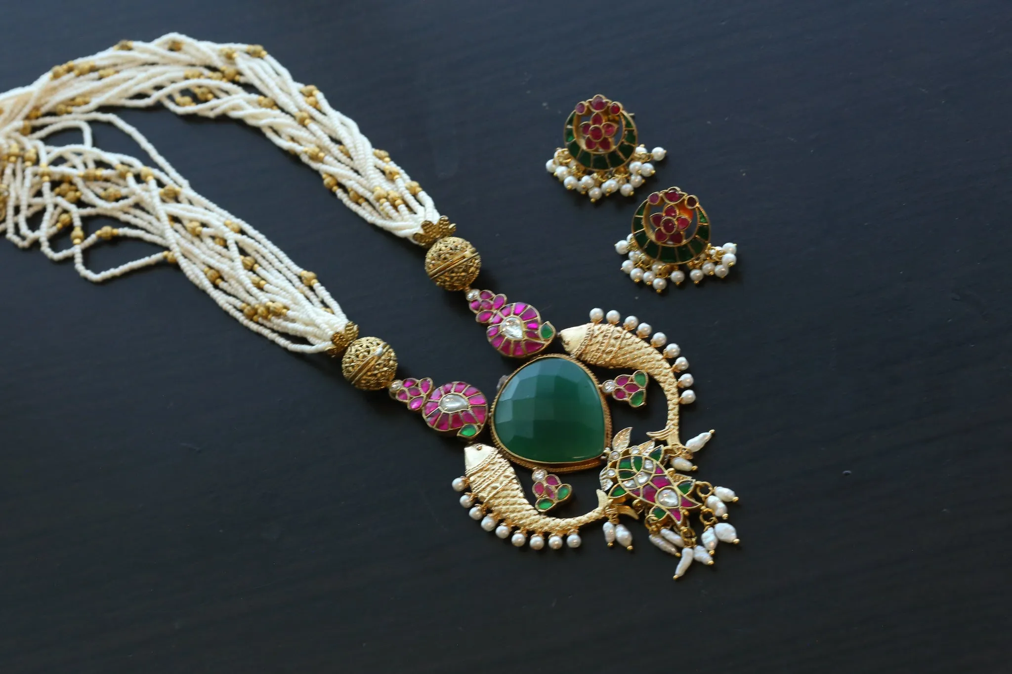 Handmade Fusion Jadau Kundan  Necklace Set (ABJ-FP101-6)