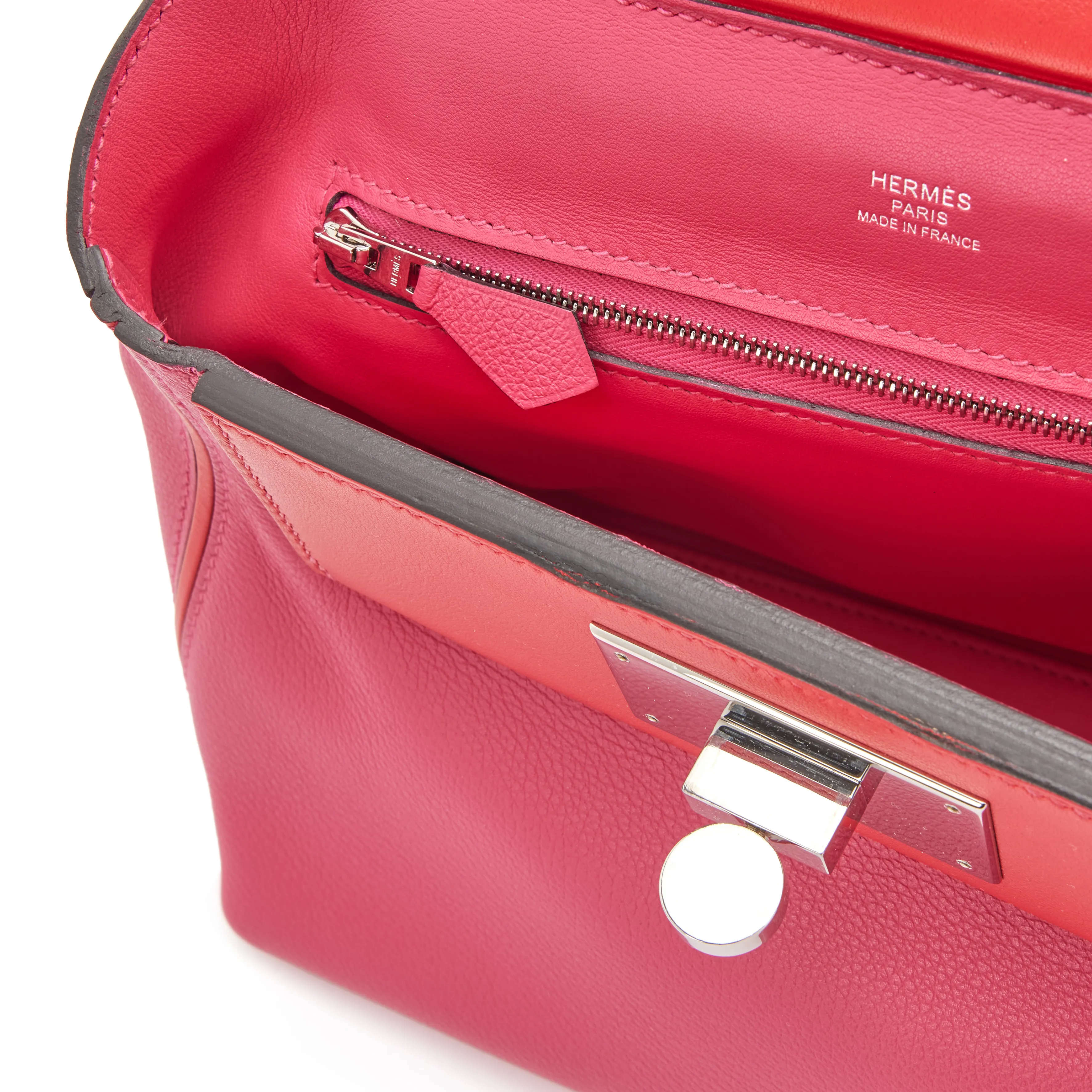 Hermès Rose Mexico and Rouge De Coeur Evercolor and Swift Mini 24/24 21 Bag Palladium Hardware, 2021