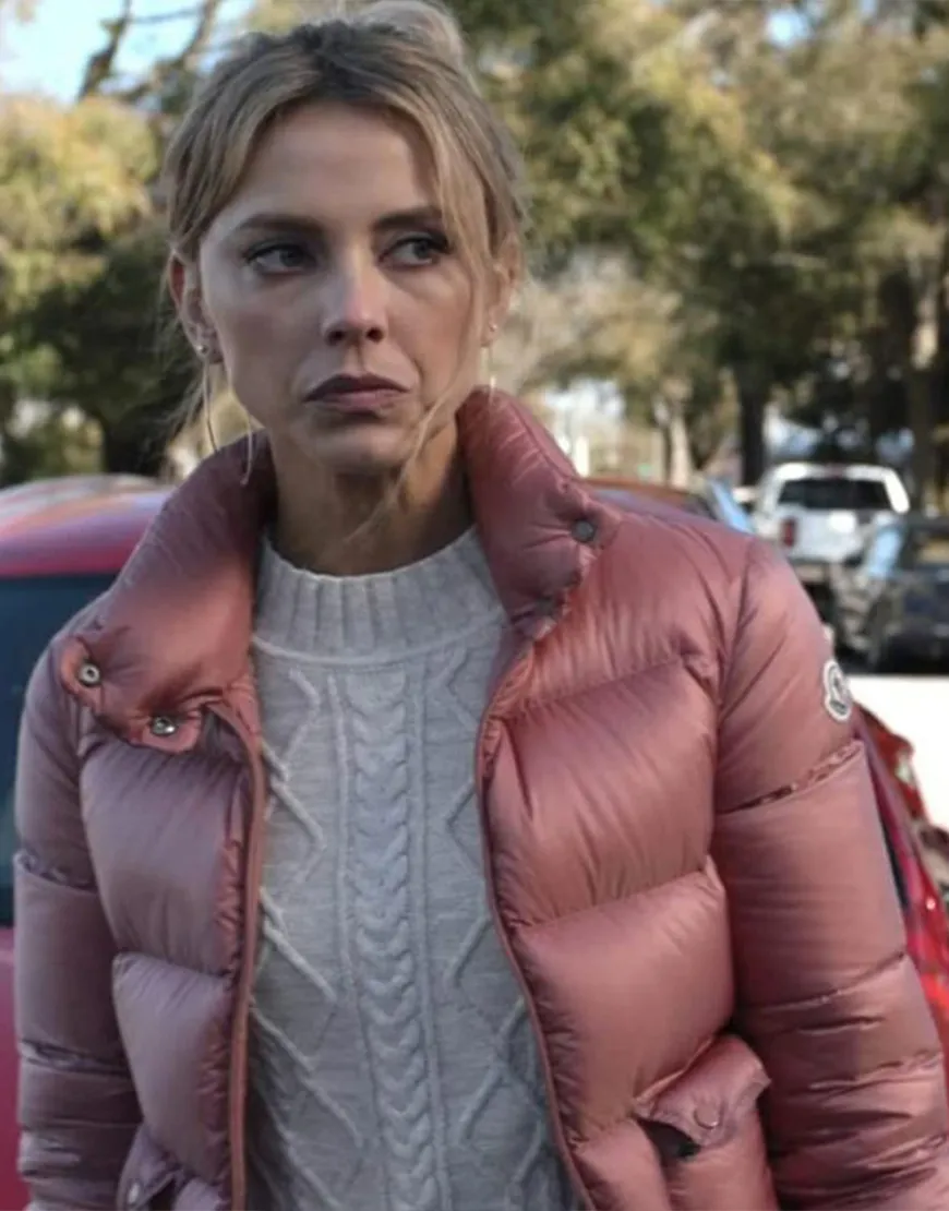 Hightown S02 Riley Voelkel Puffer Jacket |Renee Segna Pink Puffer Jacket