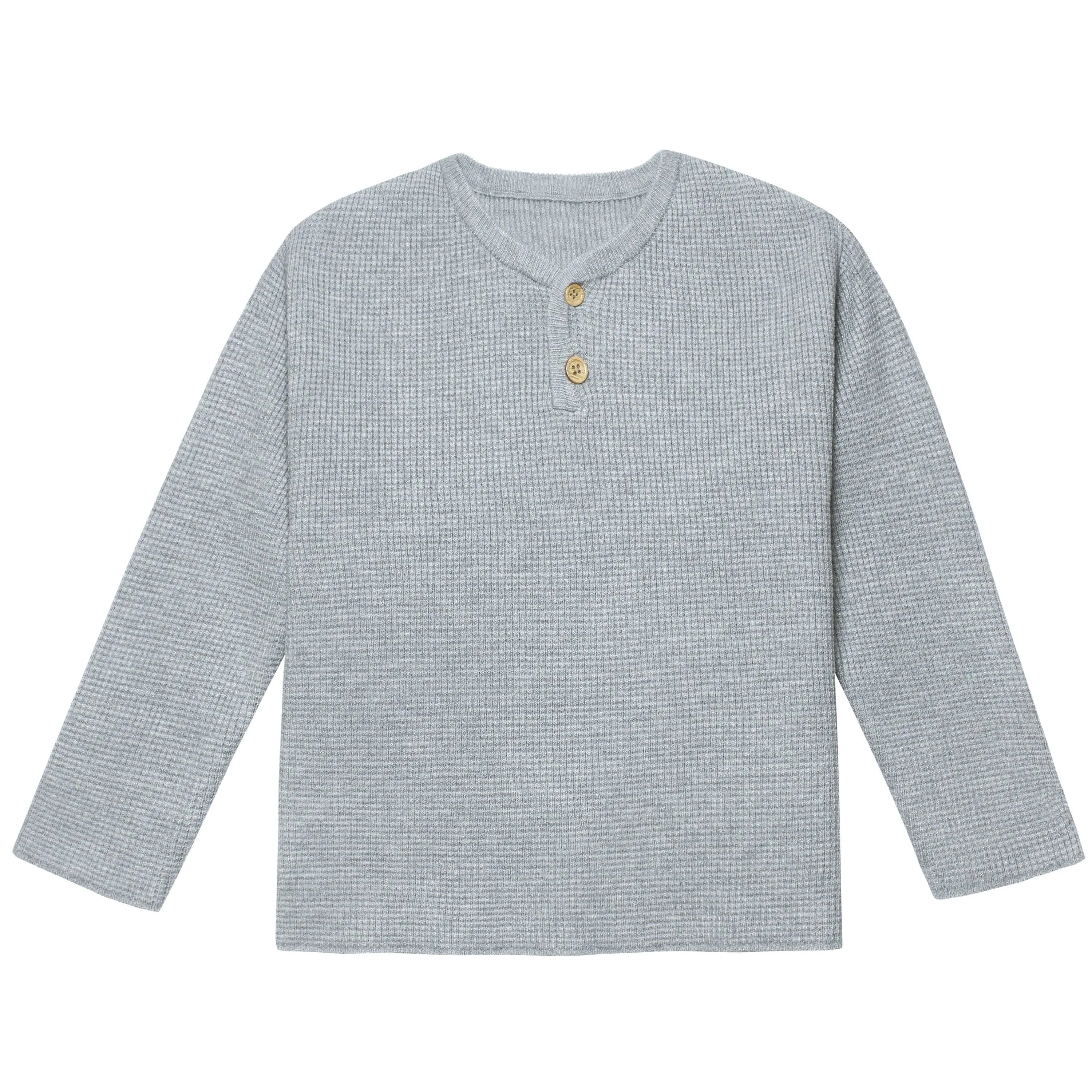 Infant & Toddler Boys Gray Heather Henley Sweater