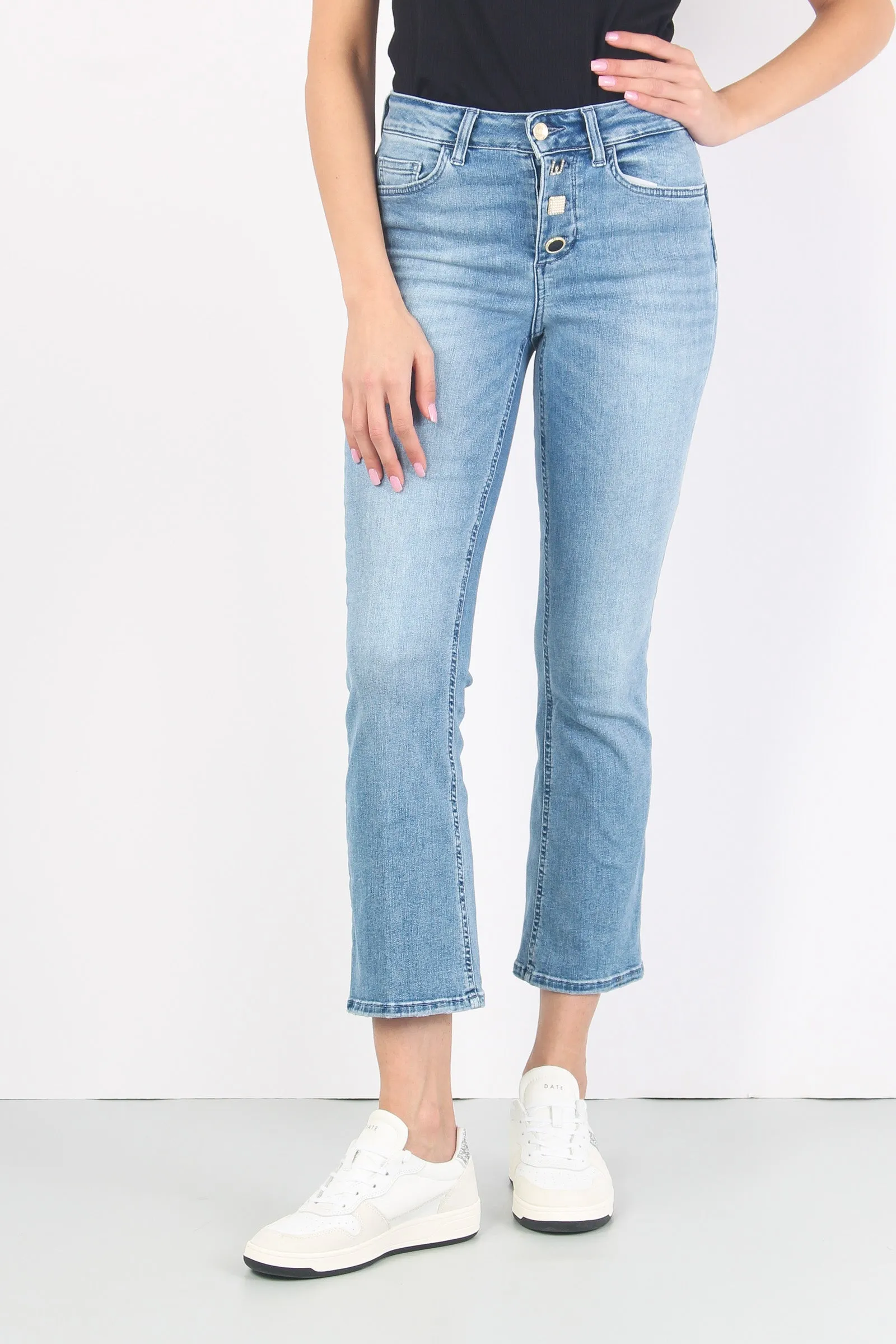 Jeans Princess Bottoni Vista Denim Medio