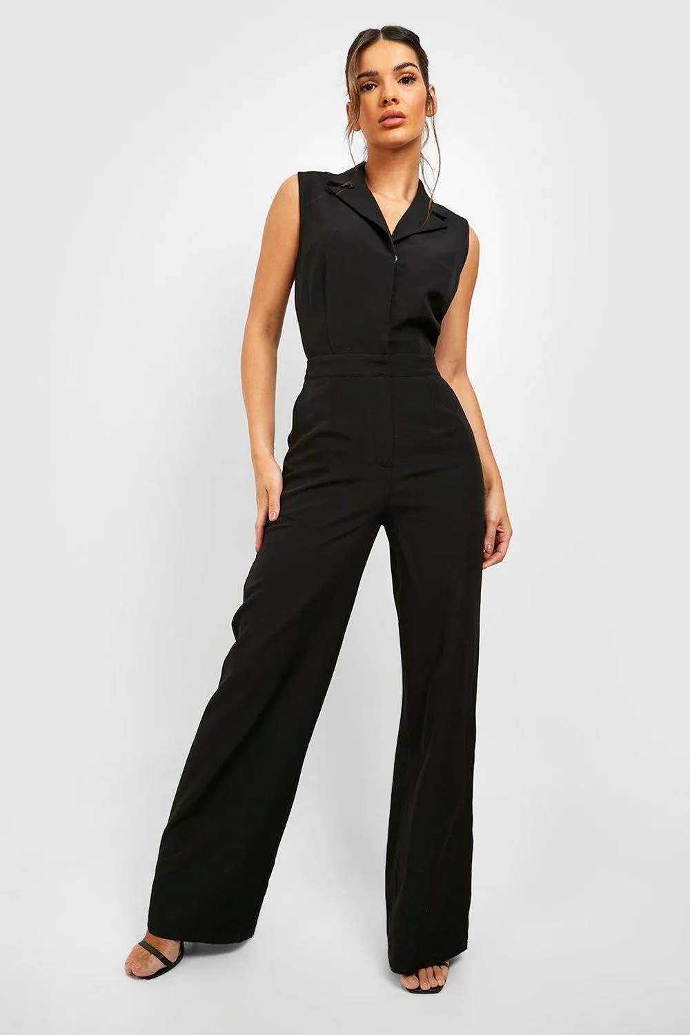 Jumpsuits | Collared Wide Leg Jumpsuit | boohoo