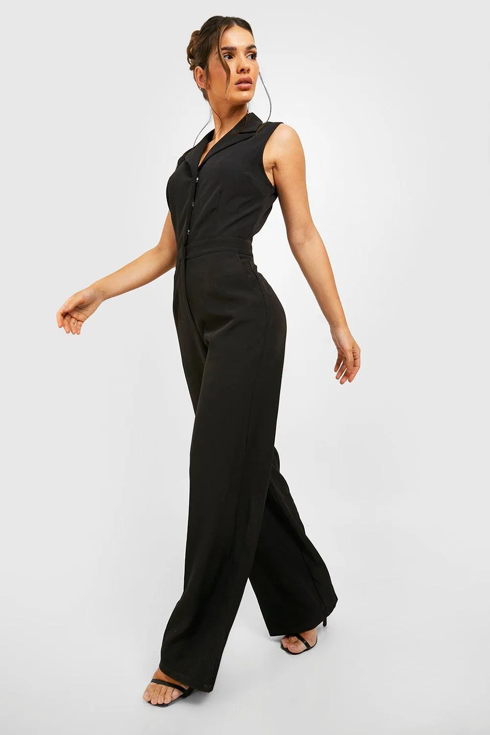 Jumpsuits | Collared Wide Leg Jumpsuit | boohoo