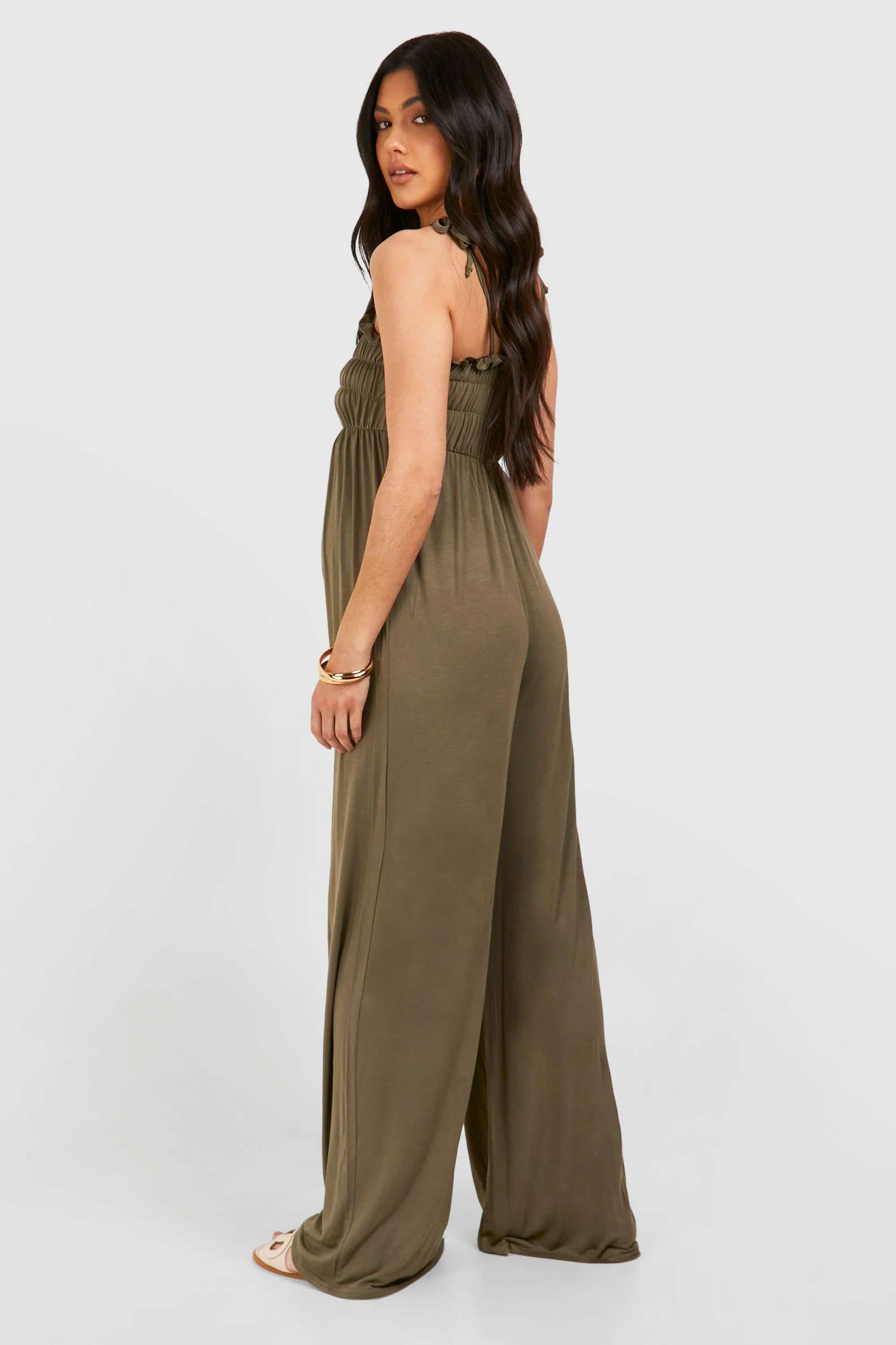 Jumpsuits | Maternity Shirred Strappy Jumpsuit | boohoo