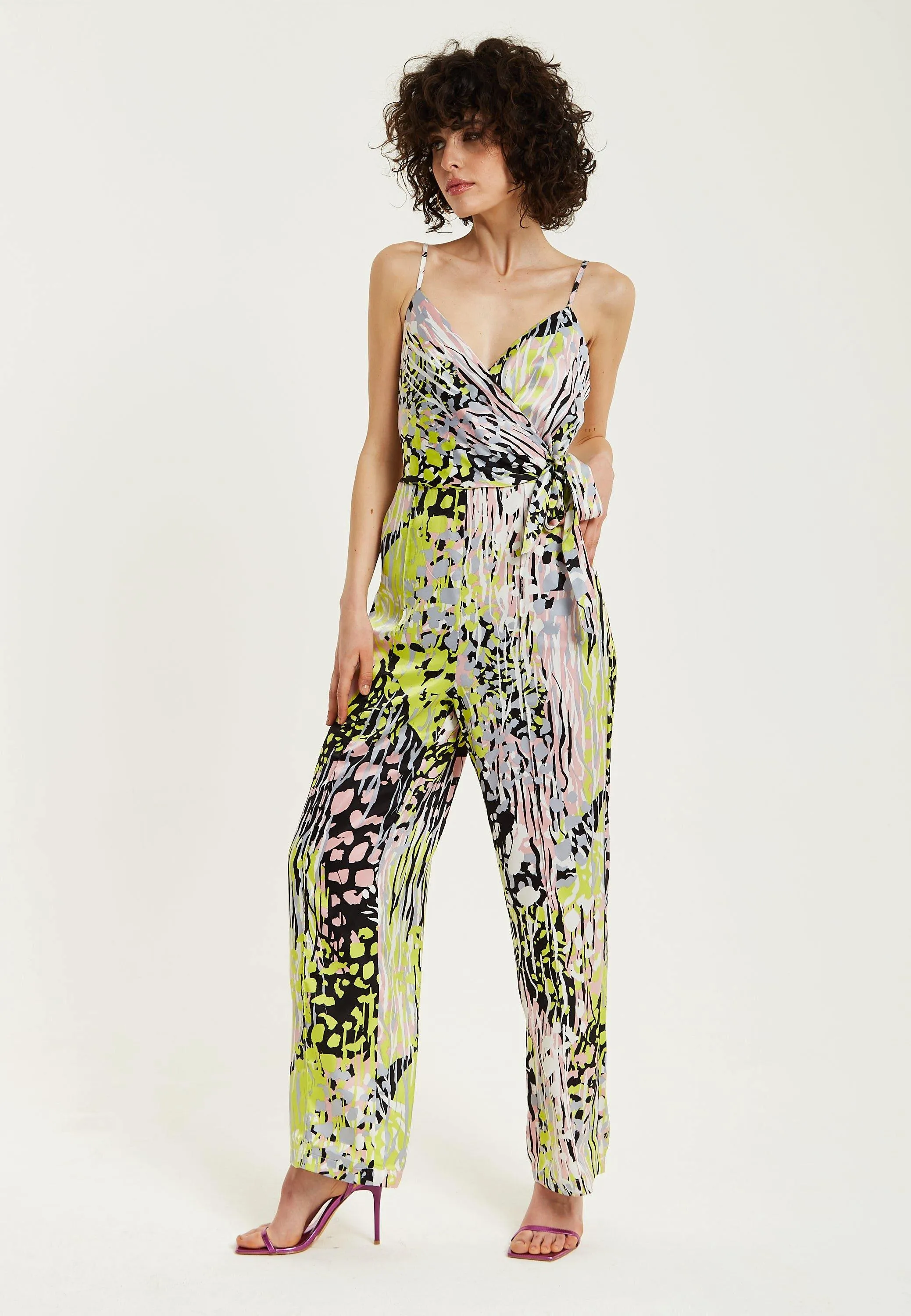 Jumpsuits | Multicolour Abstract Print Jumpsuit | Liquorish