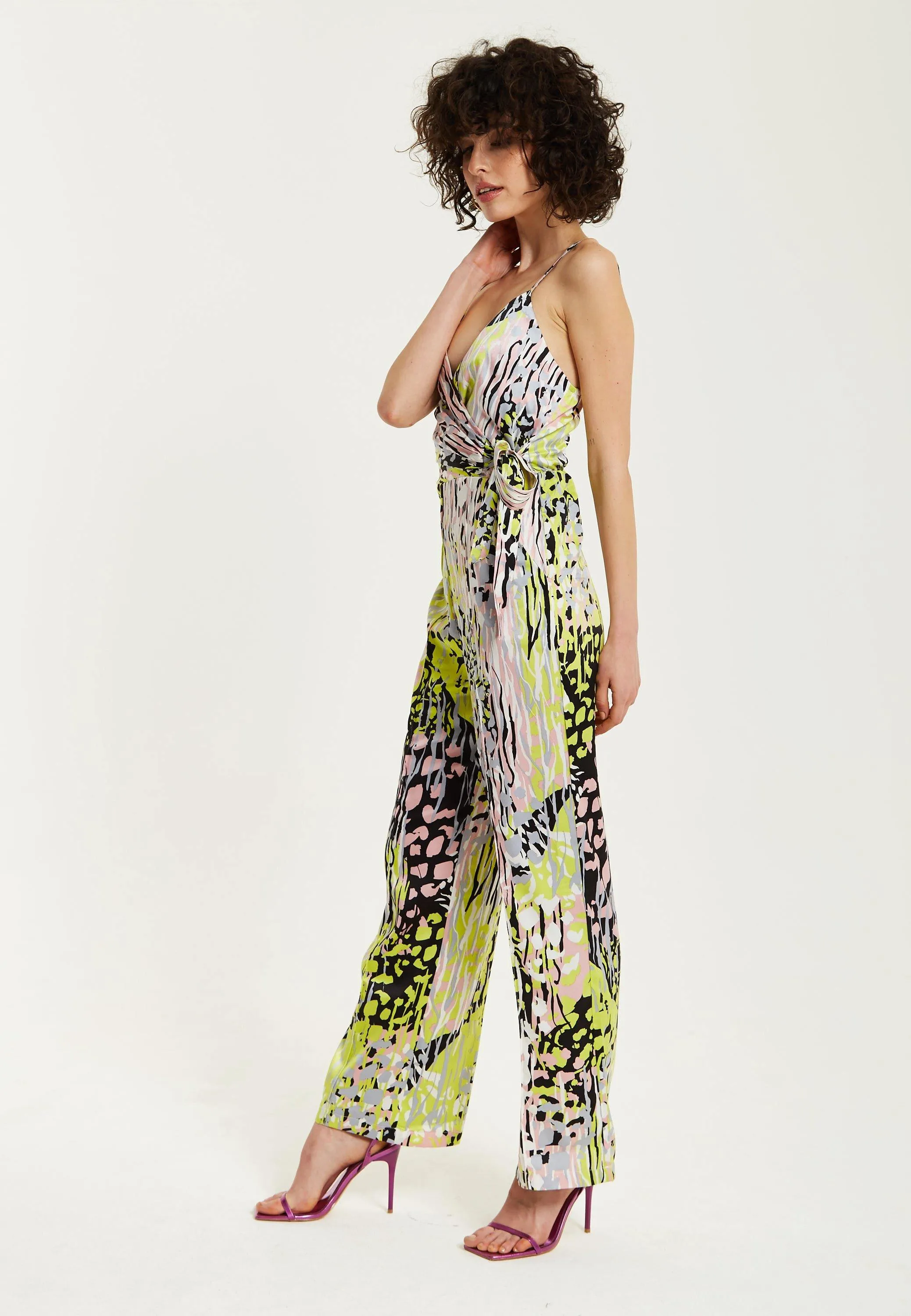 Jumpsuits | Multicolour Abstract Print Jumpsuit | Liquorish