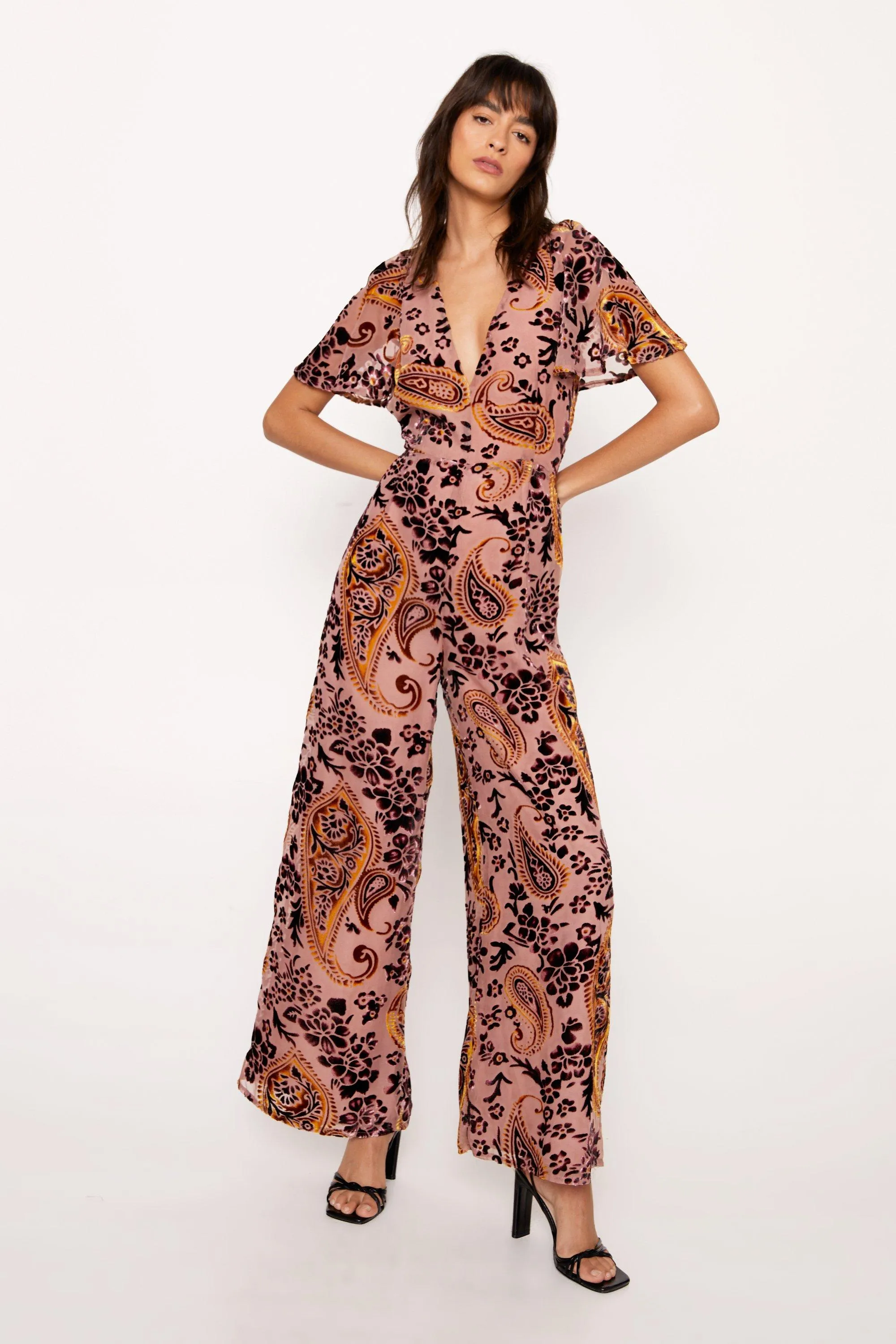 Jumpsuits | Paisley Devore Angel Sleeve Jumpsuit | NastyGal